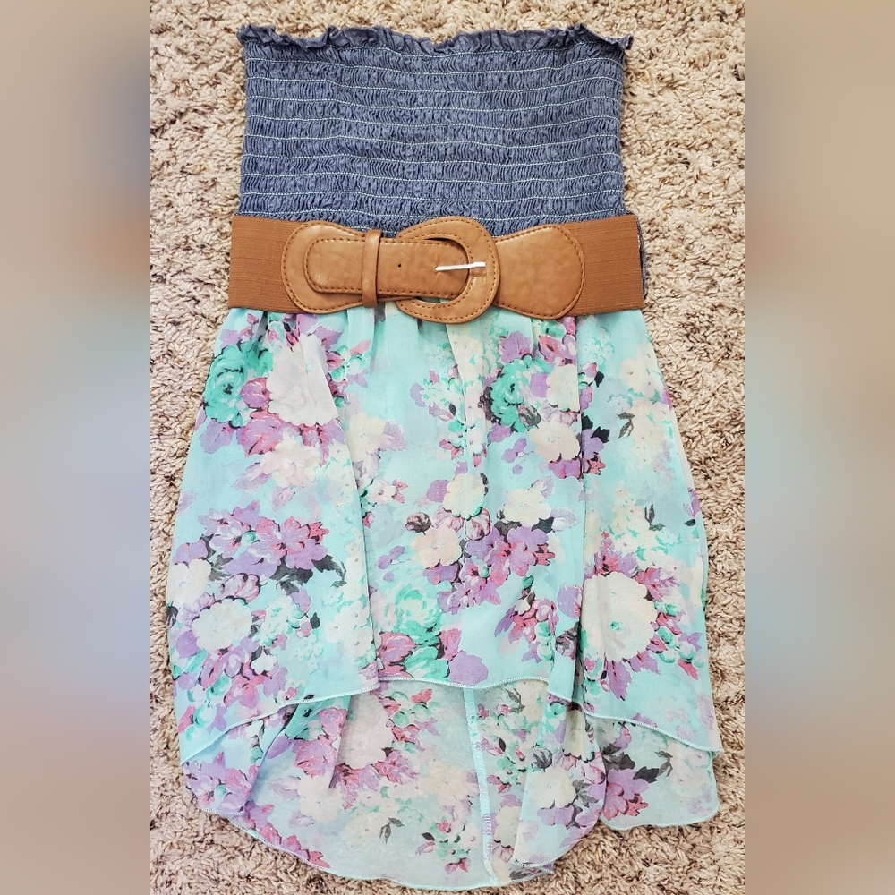 Strapless High Low Top with Belt